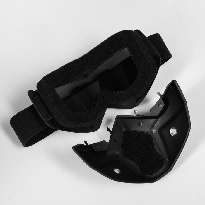 Очки-маска для езды на мототехнике , Torso разборные, стекло с затемнением, черные