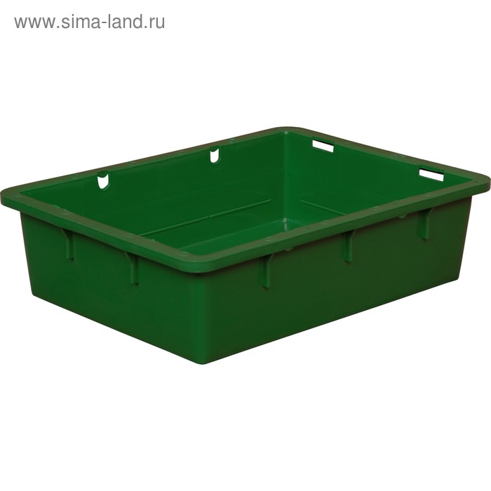фото Ящик сырково-творожный (без крышки), конусный, сплошной 532х400х141 зеленый