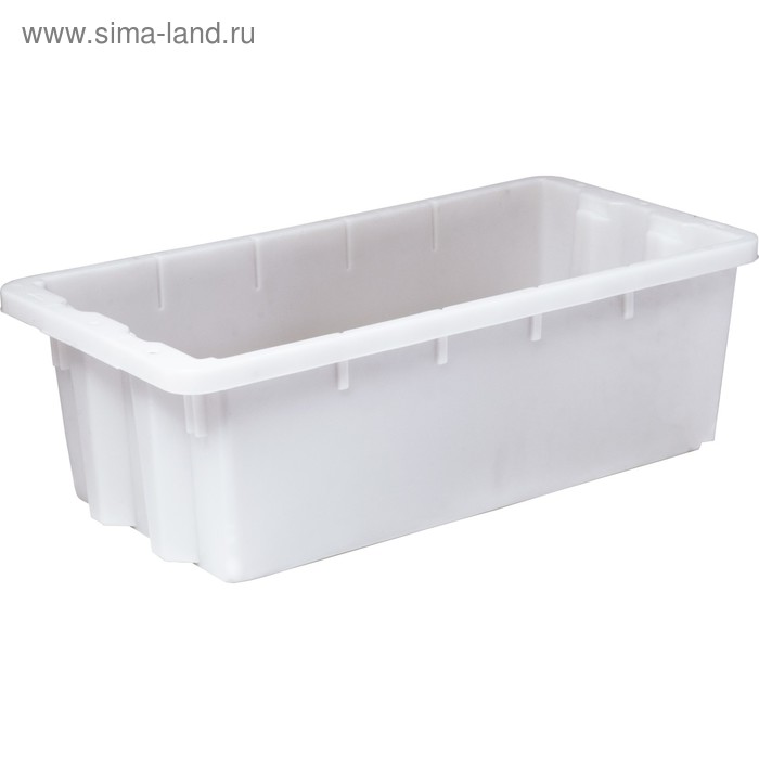 фото Ящик универсальный (без крышки), конусный, сплошной 600х300х190 белый морозостойкий tara.ru