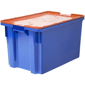 Ящик Safe PRO, сплошной 600х400х350 синий с оранжевой крышкой