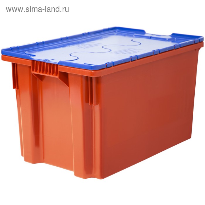 фото Ящик safe pro, сплошной 600х400х350 красный с синей крышкой