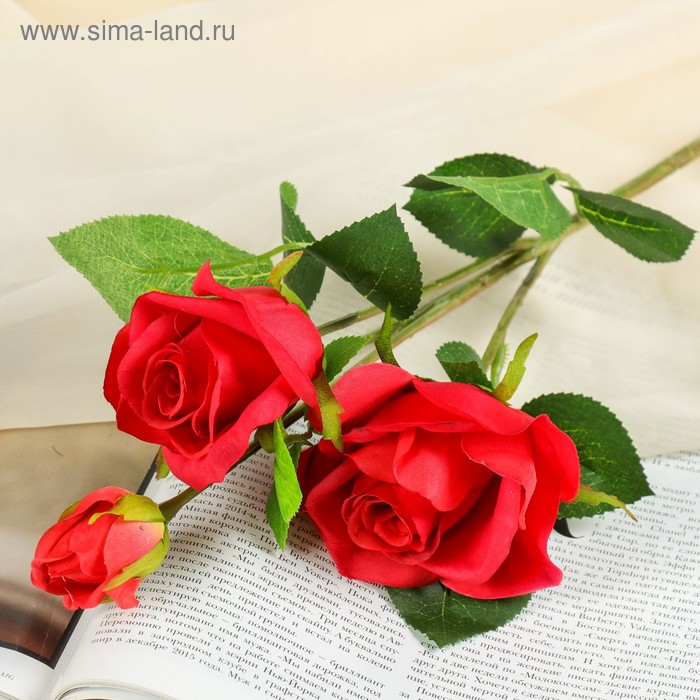 

Цветы искусственные "Роза Глория" 8*48 см, красная
