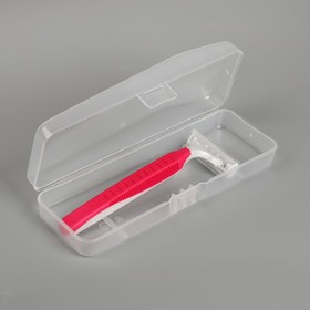 Органайзер для бритвы, с крышкой, 15 × 5 × 3 см, цвет прозрачный