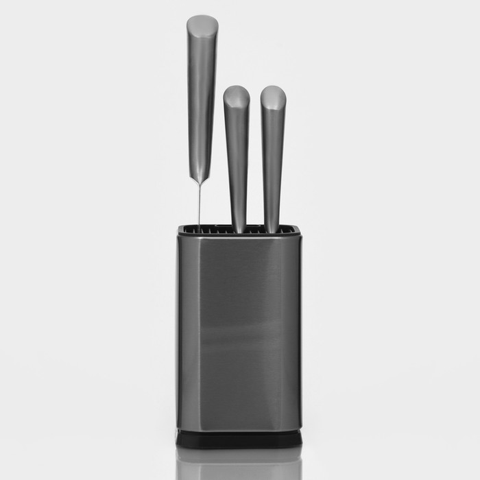 Подставка для ножей и ножниц «Металлик», 10×10×17 см