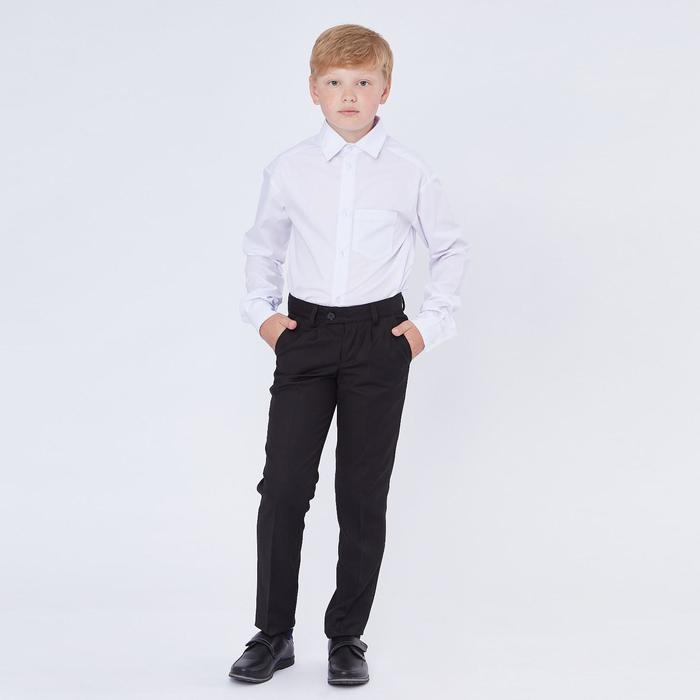 Школьная рубашка для мальчика, цвет белый, рост 128 см