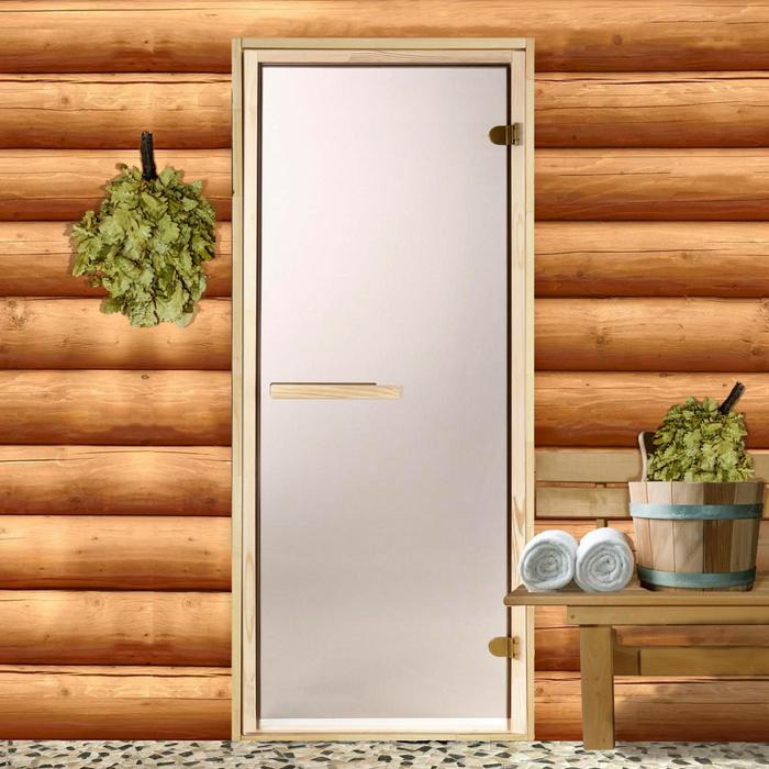 Дверь для бани и сауны стеклянная «Бронза», размер коробки 190 × 70 см, 6 мм, 2 петли дверь для бани и сауны стеклянная бронза размер коробки 190х67 8мм