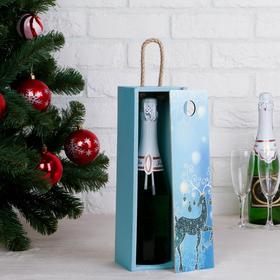 Переноска для бутылки 'Новогодняя, с оленем' с верёвочной ручкой, 33,3х10,8х10,8 см Ош