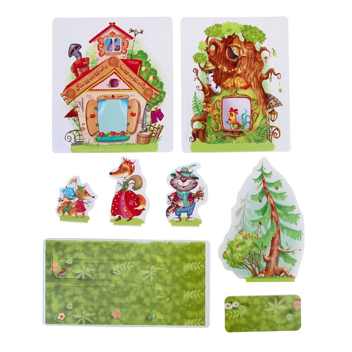 Кукольный театр на столе "Кот, петух и лиса"