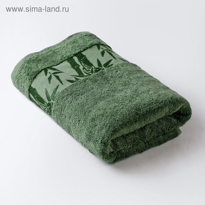 фото Полотенце «бамбук», размер 70 × 130 см, махра, цвет зелёный ecotex