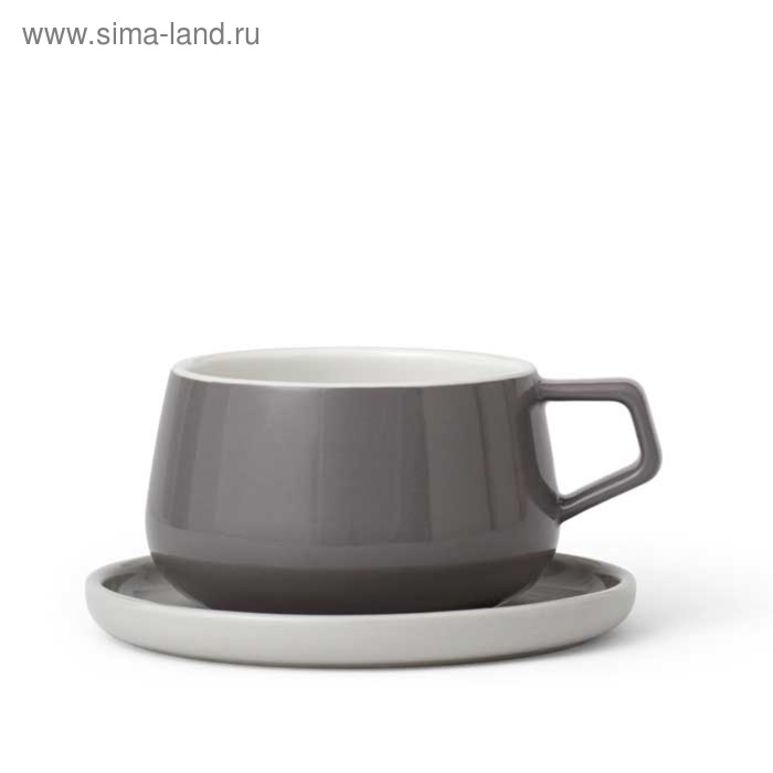 Чайная чашка с блюдцем VIVA Scandinavia Ella, 300 мл, цвет серый чайная чашка с блюдцем viva scandinavia ella 300 мл фарфор твердый