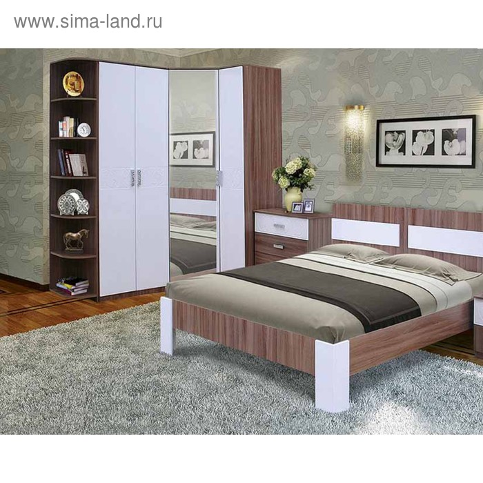 

Кровать «Анжелика 2 NEW», 140 × 200 см, без основания, шимо тёмный/белый глянец