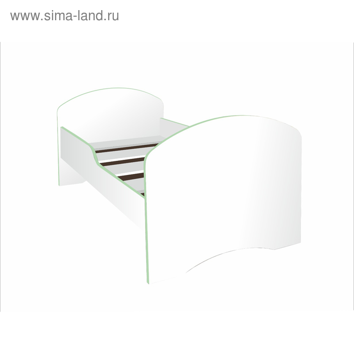 Кровать детская, спальное место 1600 × 700 мм, цвет белый / кромка зелёная