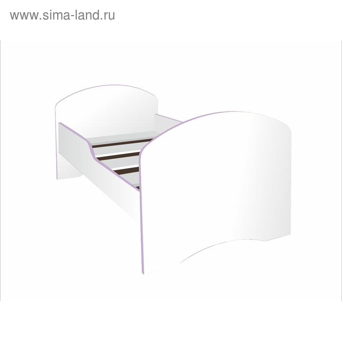 Кровать детская, спальное место 1600 × 700 мм, цвет белый / кромка лиловая