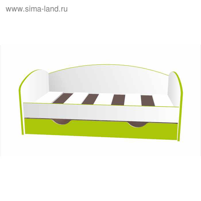 Кровать-тахта детская, спальное место 1600 × 700 мм, цвет белый / лайм