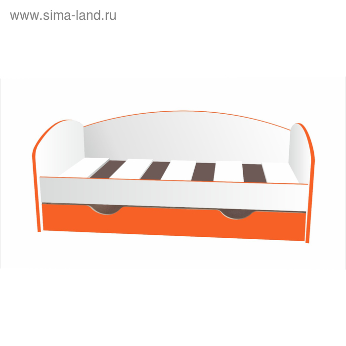 Кровать-тахта детская, спальное место 1600 × 700 мм, цвет белый / манго