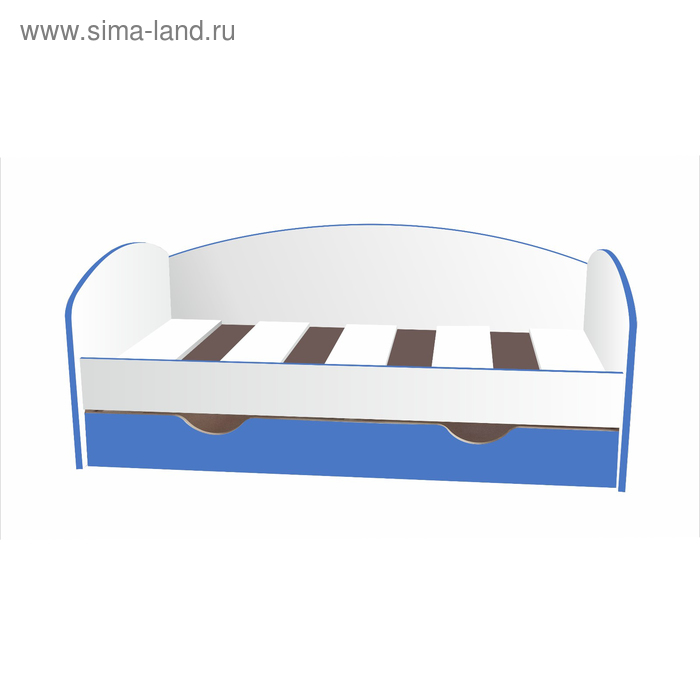 Кровать-тахта детская, спальное место 1600 × 700 мм, цвет белый / синий