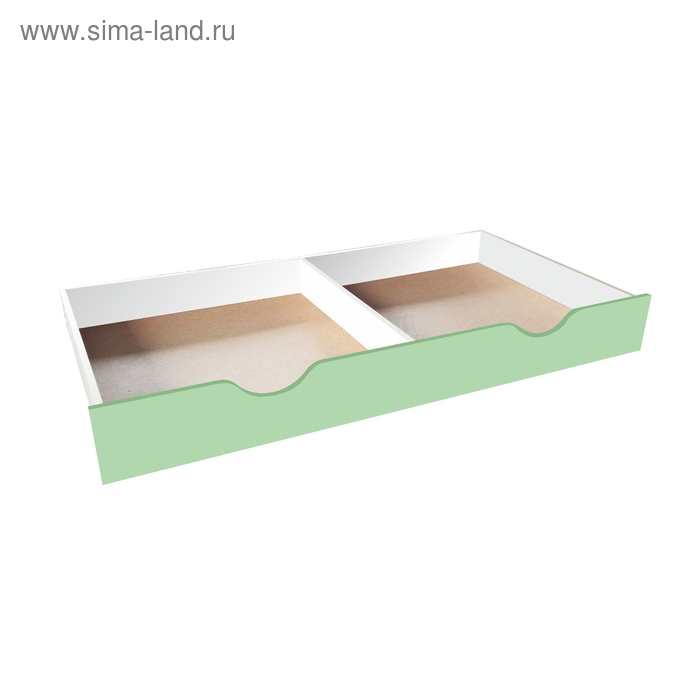 Ящик задвижной для детской кровати, 1588 × 716 × 194 мм, цвет белый / зелёный