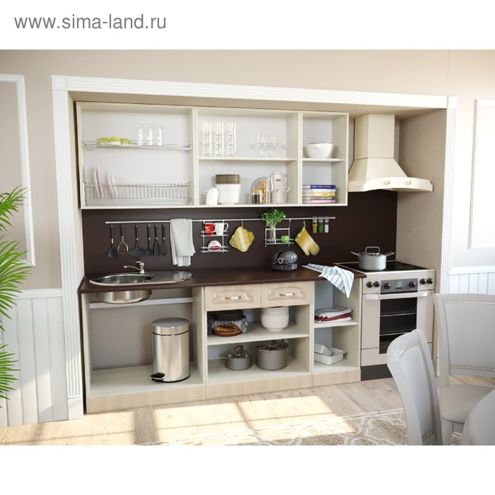 Кухонный гарнитур «Верона», 2000 × 600 мм, цвет бежевый