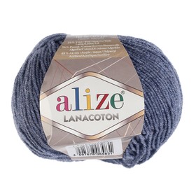 

Пряжа "Lanacoton" 26% Шерсть, 26% Xлопок, 48% Aкрил 160м/50гр (203 св. джинс меланж)