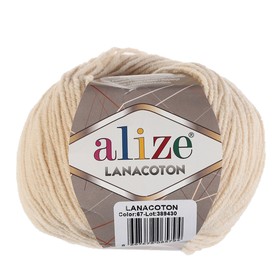 

Пряжа "Lanacoton" 26% Шерсть, 26% Xлопок, 48% Aкрил 160м/50гр (67 молочно-бежевый)