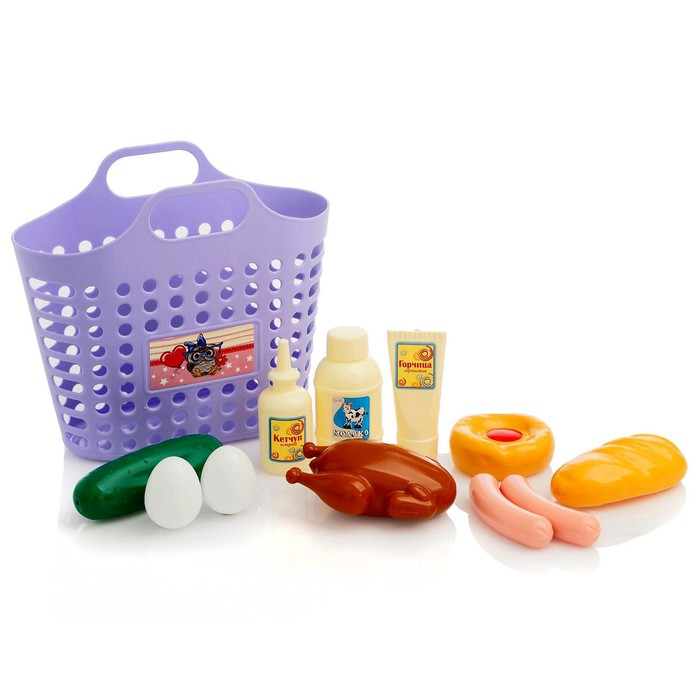 фото Игровой набор «продуктовая корзинка» 12 предметов, цвета микс совтехстром
