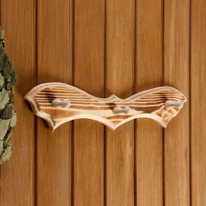 Вешалка "Летучая мышь" ЛИПА обожжённая, 3 крючка, 30,5×10×5 см