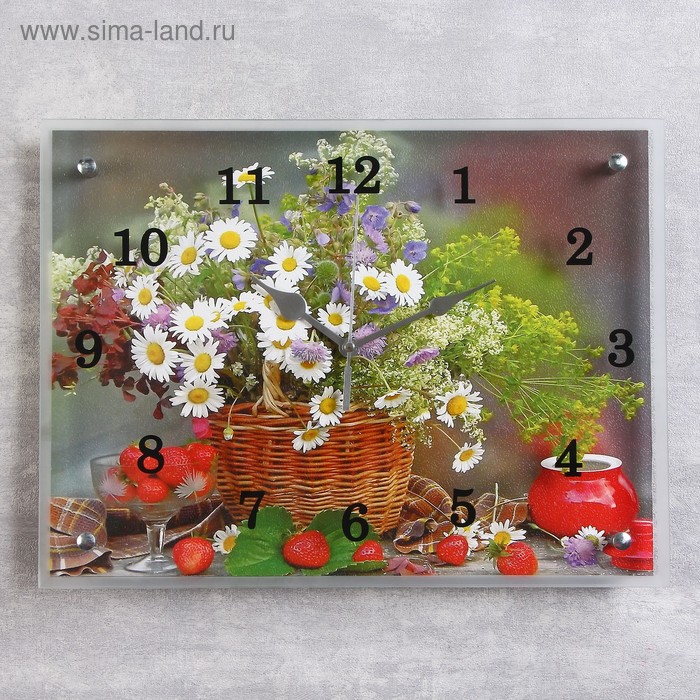 Часы настенные, серия: Цветы, Цветы и ягоды, 30х40 см