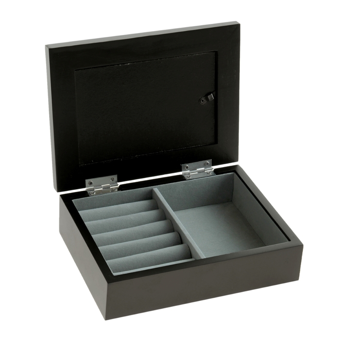 Шкатулка с фоторамкой 10х15 см "Классик" чёрная