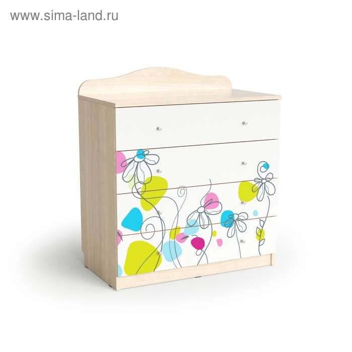 Комод с 4-мя ящиками Flowers, 800х450х910, Шимо светлый