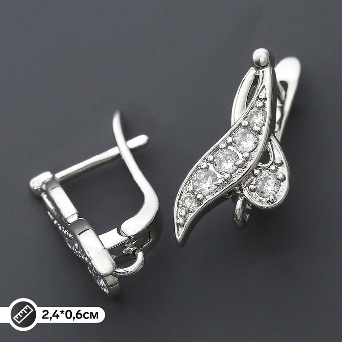 

Швензы родированные "Бутон", цвет белый в серебре