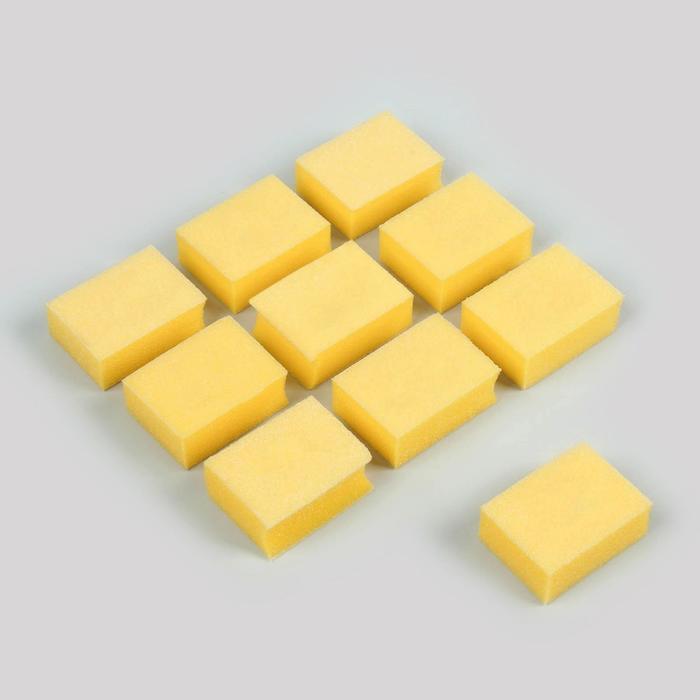 фото Набор наждачных бафов для ногтей, двусторонние, 10 шт, 3,5 × 2,5 см, цвет жёлтый tnl