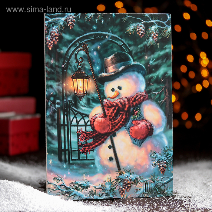 Доска разделочная Доляна «С Новым Годом! Снеговичок», 23×16 см блинница доляна с новым годом 23×9 7 см