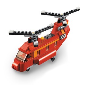 Конструктор «Пожарный вертолёт», 3 варианта сборки, 145 деталей, в пакете