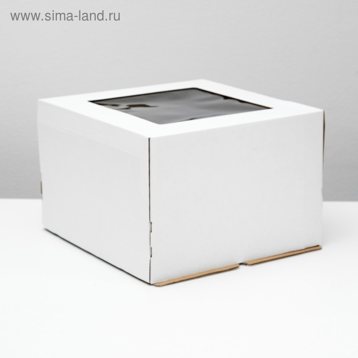 коробка для торта с окном белая 30 х 30 х 30 см Коробка под торт с окном, 30 х 30 х 19 см