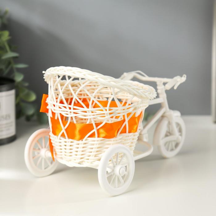 Корзинка декоративная "Велосипед с коляской" средняя