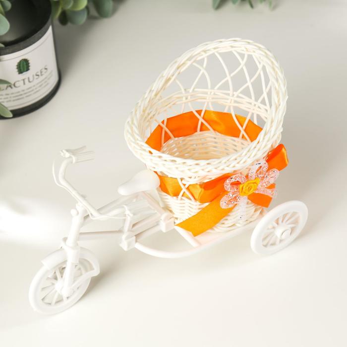Корзинка декоративная "Велосипед с коляской" средняя