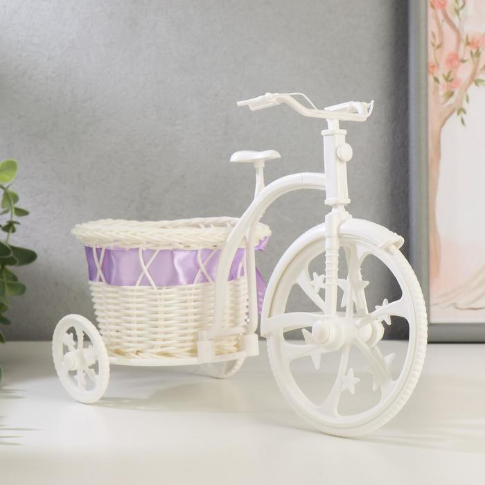 Корзинка декоративная "Велосипед с круглой корзинкой" средняя