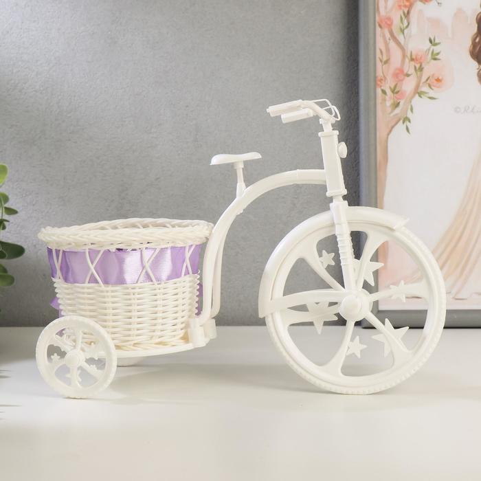Корзинка декоративная "Велосипед с круглой корзинкой" средняя