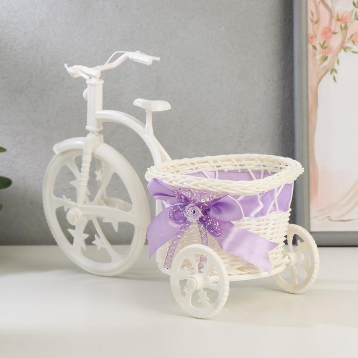 Корзинка декоративная "Велосипед с круглой корзинкой" средняя