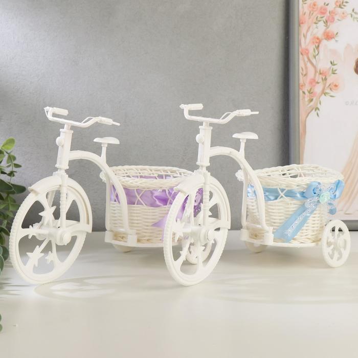 Корзинка декоративная "Велосипед с круглой корзинкой" средняя
