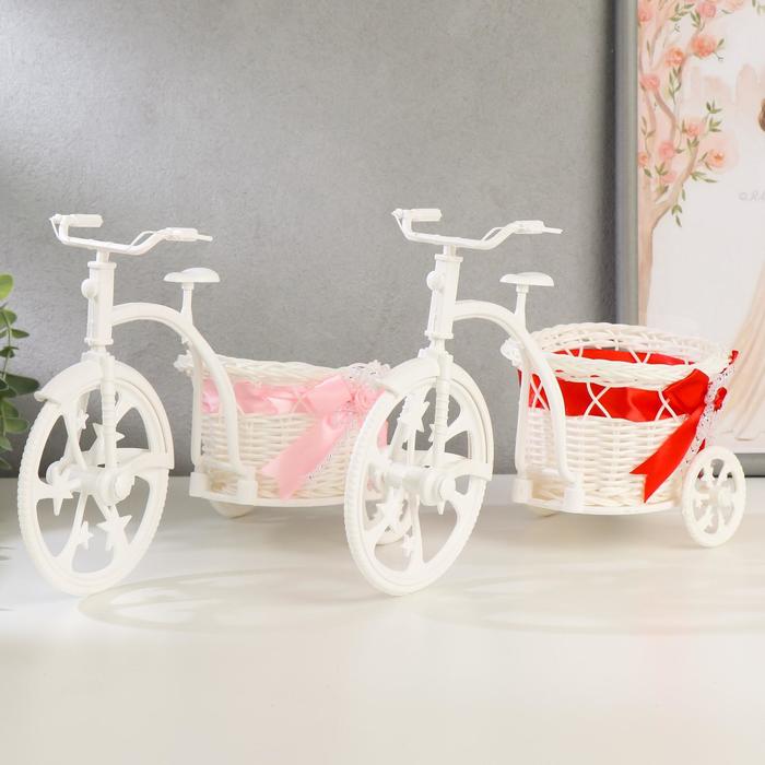 Корзинка декоративная "Велосипед с круглой корзинкой" средняя