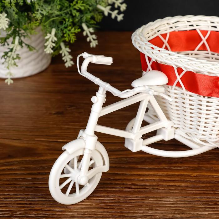 Корзинка декоративная "Велосипед с корзинкой-сердечком" средняя