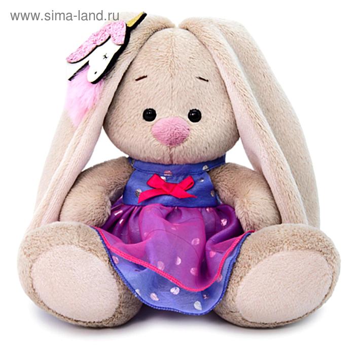 фото Мягкая игрушка «зайка ми» в платье с единорогом на ушке, 15 см