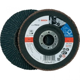 

Лепестковый шлифкруг Bosch 2608603716, по металлу, 125х22.2 мм, зернистость 40