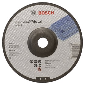 

Круг обдирочный Bosch 2608603183, по металлу, вогнутый, 180х22.2 мм, 6 мм