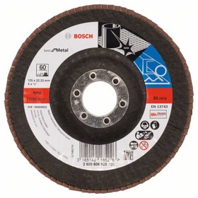 

Лепестковый шлифкруг Bosch 2608606923, по металлу, 125х22.2 мм, зернистость 60