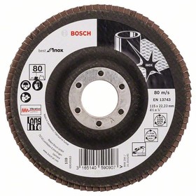 

Лепестковый шлифкруг Bosch 2608606739, по металлу, 180х22.2 мм, зернистость 80