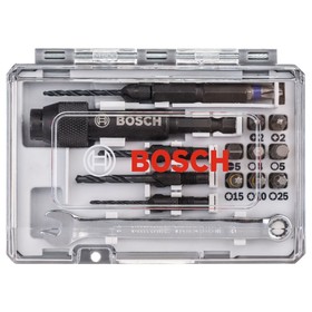 

Набор сверл и бит по металлу Bosch 2607002786, 20 шт., 4 сверла/9 бит, гаечный ключ, адаптер 44488