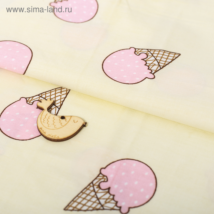 Ткань для пэчворка 100% хлопок «Клубничное мороженое», 50 × 90 см