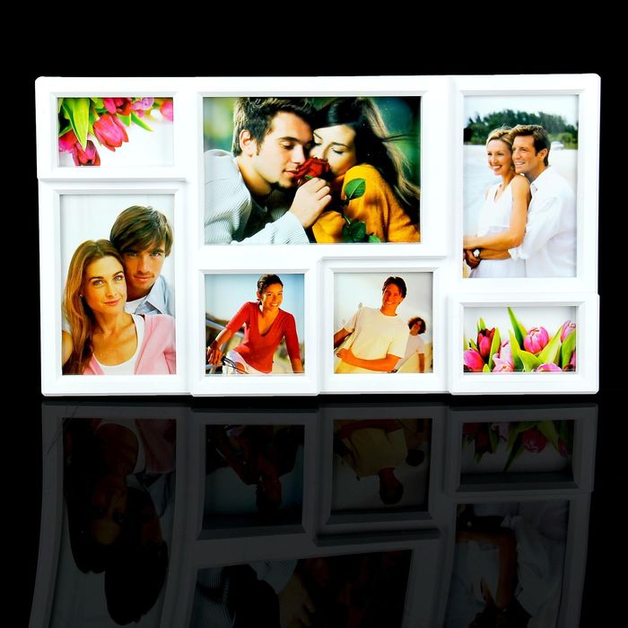 Фоторамка на 7 фото 8х8 см, 10х15 см "Графика", микс